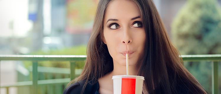 girl drinking soda